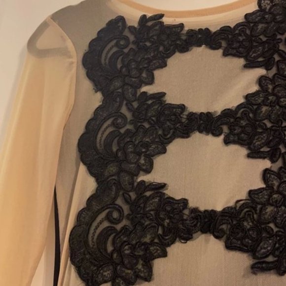 Black and nude knee length mini dress size small - Picture 4 of 5